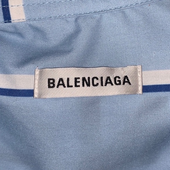 📌BALENCIAGA Oversized Striped Cotton Shirt - Picture 5 of 8